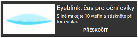 Eyeblink připomínka očního cviku