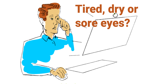 A man having eye difficulties due to work in front of the computer screen. Often feeling like this?